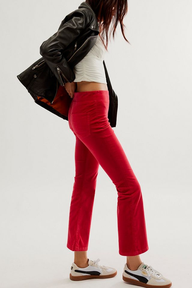 Free People Slim Pull-On Velvet Flare Pants - ShopStyle