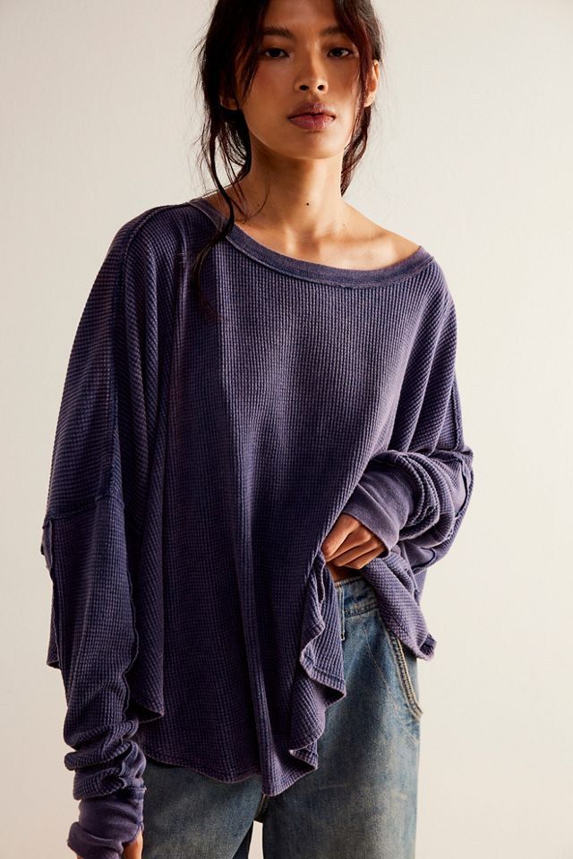 Free people waffle clearance sweater