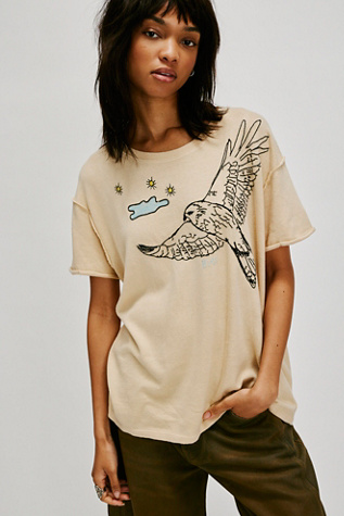 We The Free Horsin' Around Tee at Free People in Natural Combo Bird, Size: XL