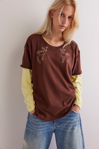 We The Free Horsin' Around Tee at Free People in Doe Combo, Size: Medium