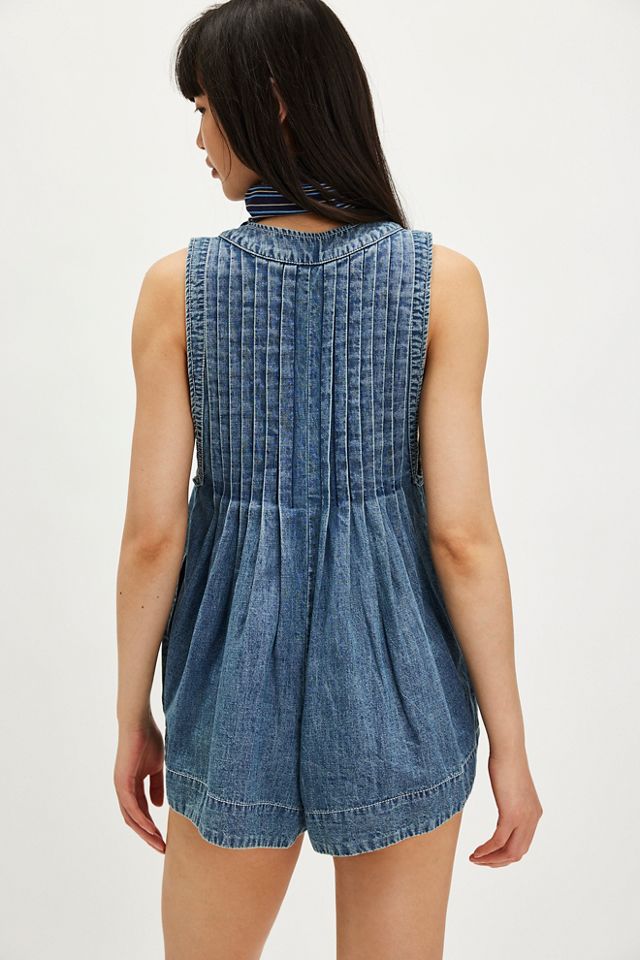 Free people denim store romper