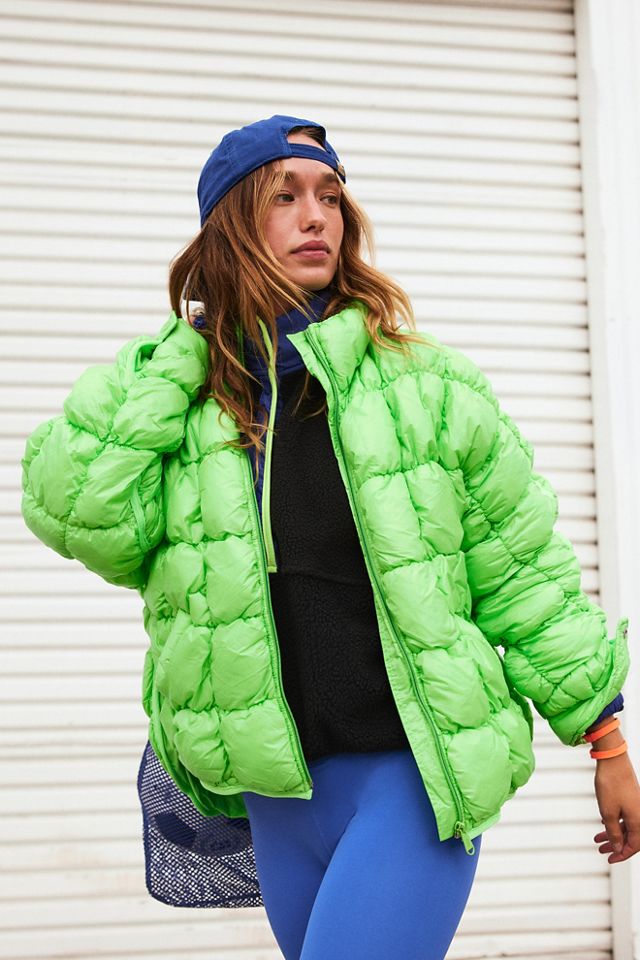 Pale green best sale puffer jacket