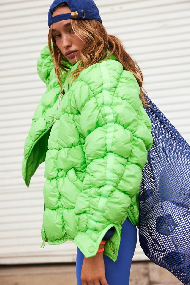 Green puffy hot sale jacket