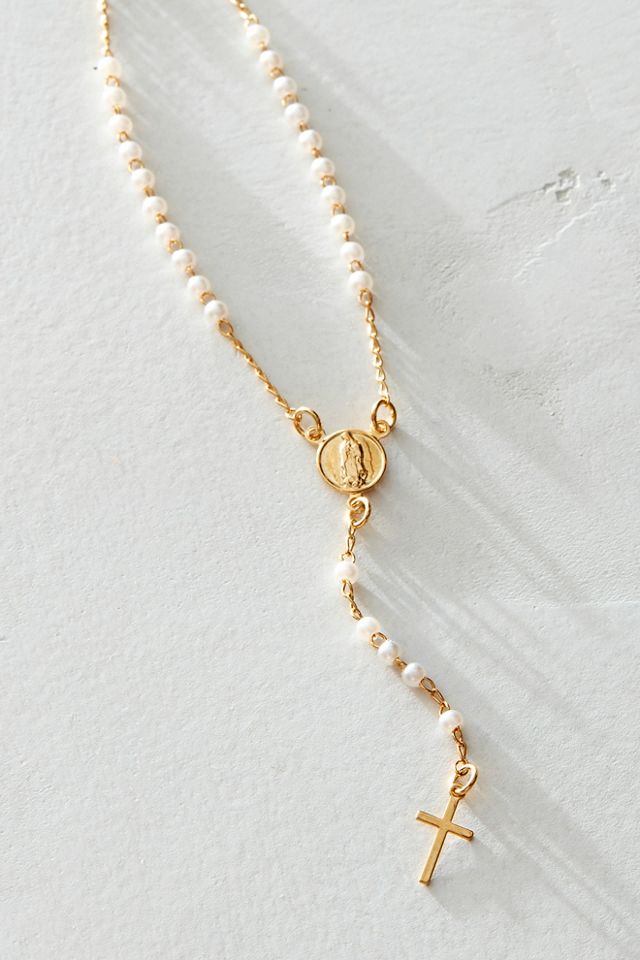 Exclusive Pearl Rosary Necklace #1