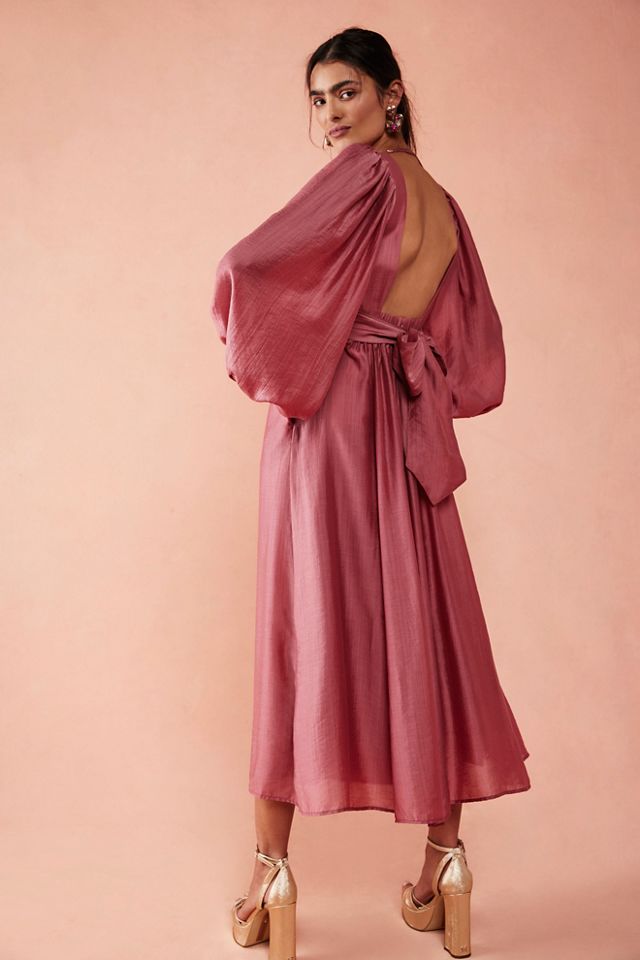 open lace back dress Sabina Musayev Sue Dress in Peach