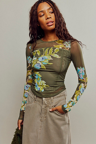 Betty's Garden Top at Free People in Moss, Size: XS