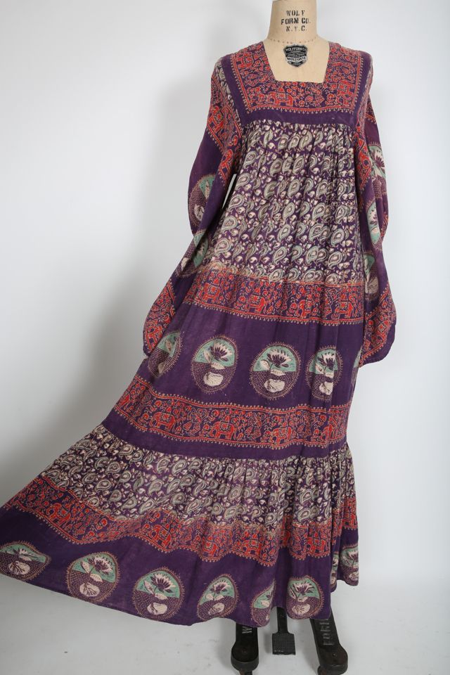 Vintage Multi Color Block Print Maxi Dress Selected by Love Rocks ...