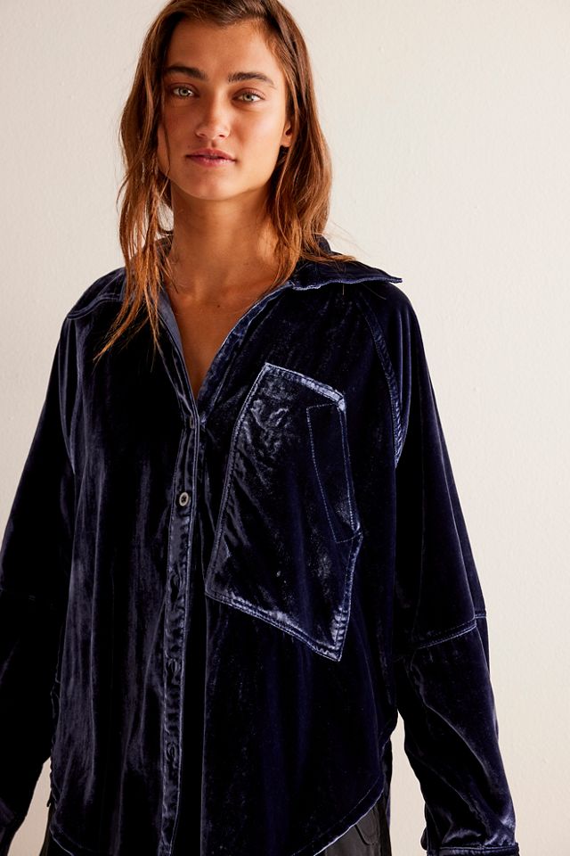 Free People, Tops, Free People All Night Velvet Tunic Cami Evergreen