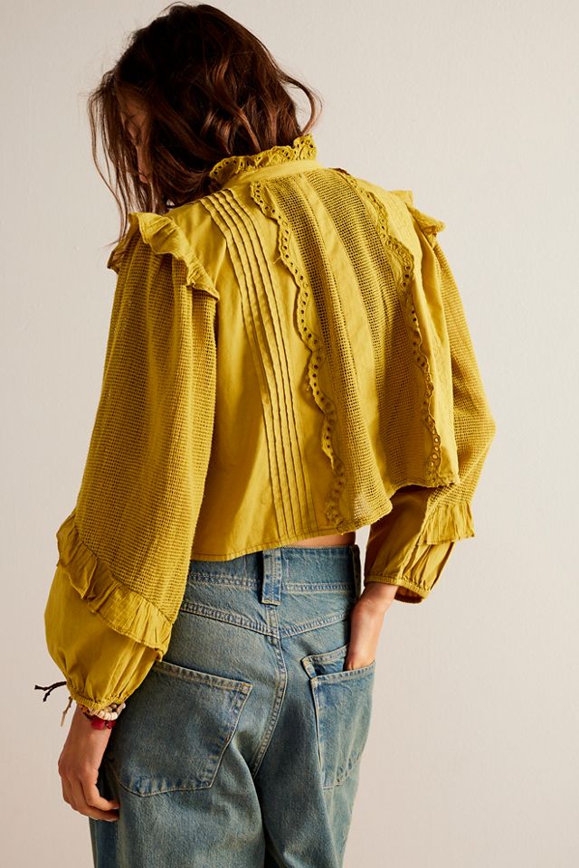 Free people yellow store blouse