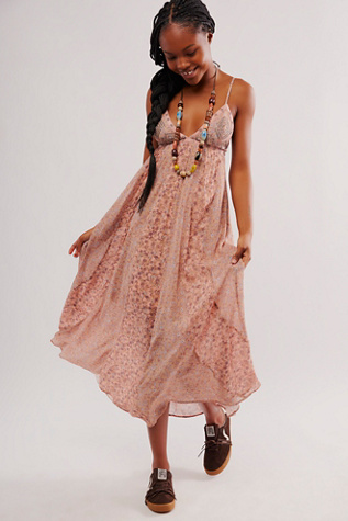 Forever Time Dress at Free People in Dusty Pink Combo, Size: Small