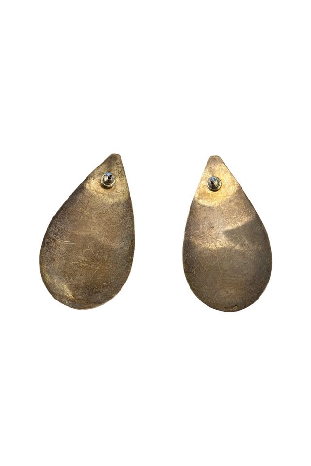 1980s Vintage Sterling Silver Art-To-Wear Tear Drop Earrings Selected by BusyLady Baca & The Goods #1