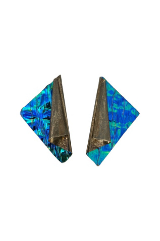 1980s Vintage Sterling Silver Art-To-Wear Iridescent Earrings Selected by BusyLady Baca & The Goods