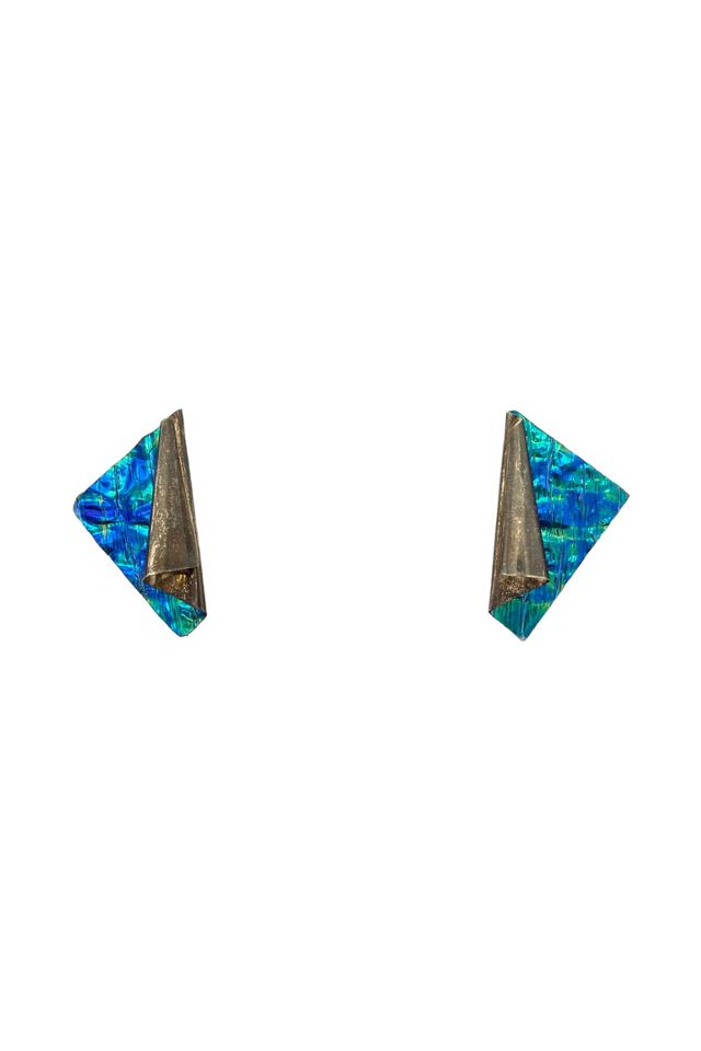 1980s Vintage Sterling Silver Art-To-Wear Iridescent Earrings Selected by BusyLady Baca & The Goods #3