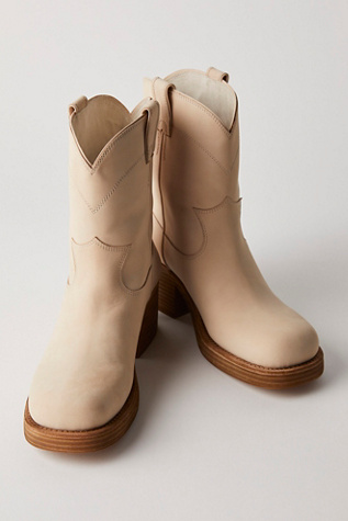 Sleepy Cowboy Ankle Boots By Jeffrey Campbell At Free People In Ivory Nubuck, Size: US 8