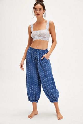 Sunday Morning Lounge Trousers by Intimately at Free People in Navy Combo, Size: Medium