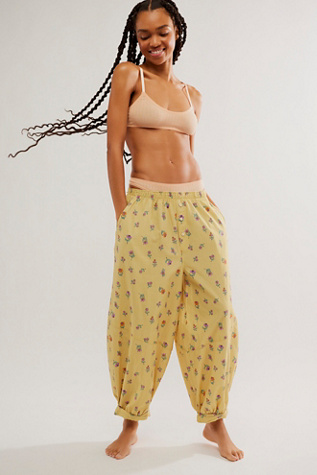 Sunday Morning Lounge Trousers by Intimately at Free People in Sunflower Combo, Size: Medium