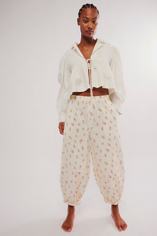 Sunday Morning Lounge Trousers by Intimately at Free People in Daisy Combo, Size: Medium