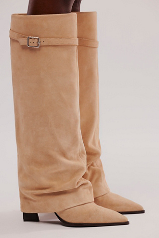 Felicity Foldover Boots by Free People in Tan, Size: US 7.5