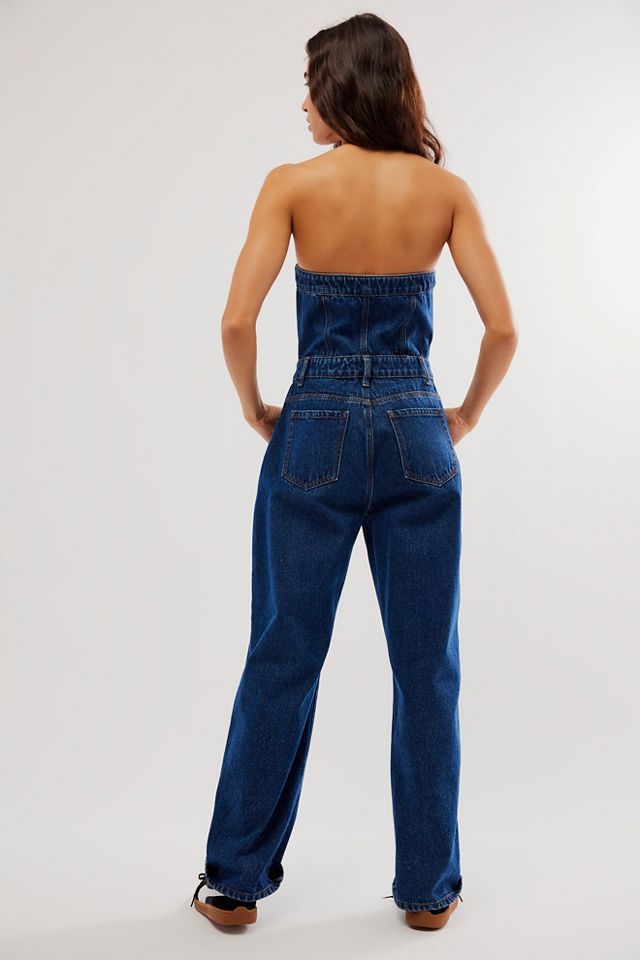 Combinaison en denim sans bretelles #1