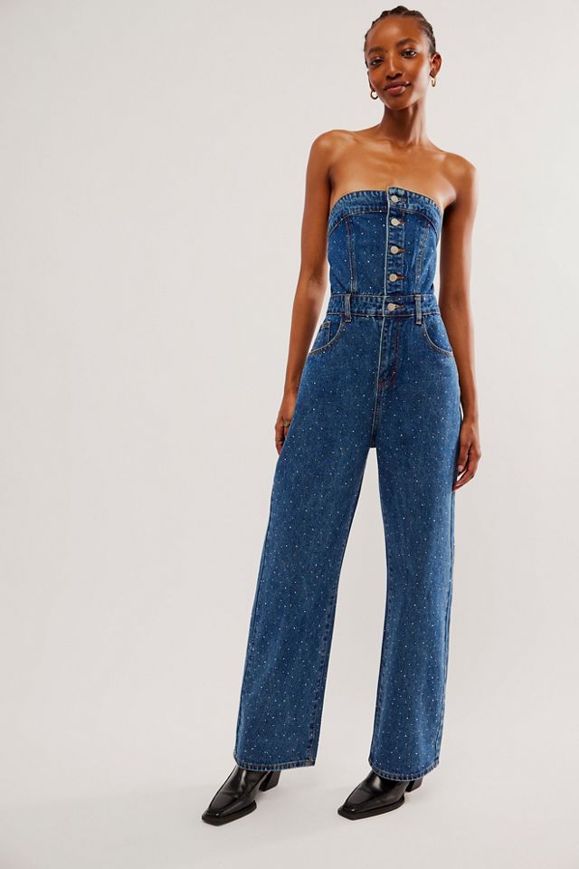 Diamante Denim Jumpsuit