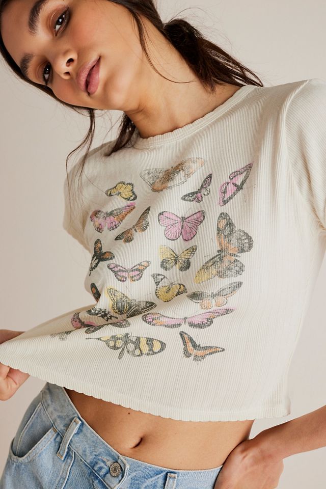 Daydreamer Butterfly Pointelle Tee #3