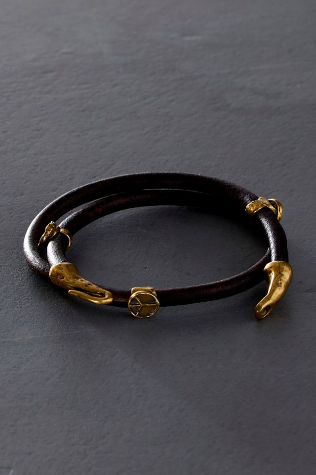 Alkemie Peace Sign Leather Bracelet #1