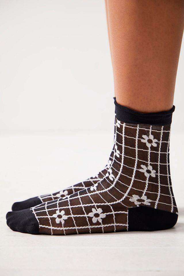 Blossom Sheer Crew Socks #1