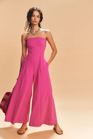 SALE! Free People(フリーピープル) ワンピース Free People ONE Aloha One Piece Wide Leg Floral Jumpsuit L