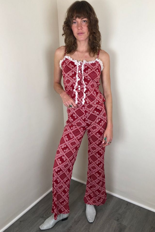 Vintage 1970s Bandana Printed 2-Piece Pants Set Selected by Picky Jane