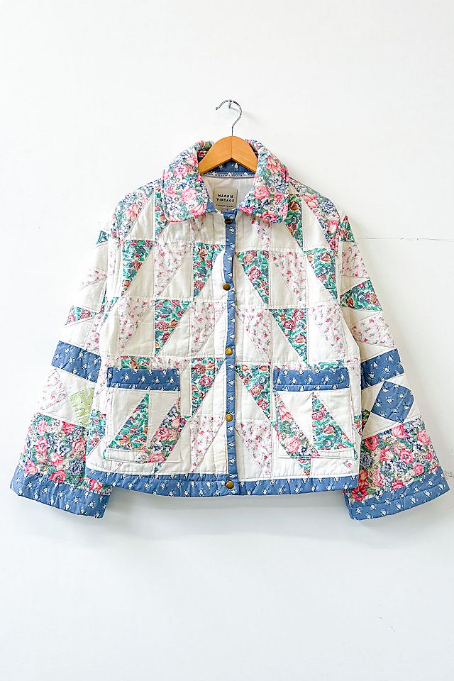 Magpie Vintage Marley Quilted Blue Patchwork Chore Jacket | Free People