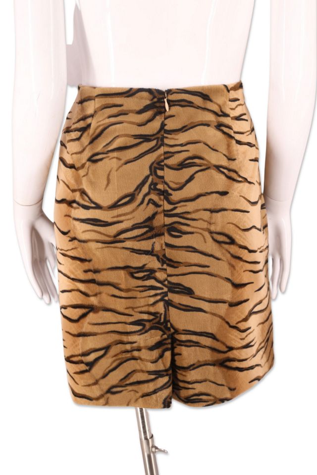 1990s Tiger Print Plush Mini Skirt Selected By Ritual Vintage #1