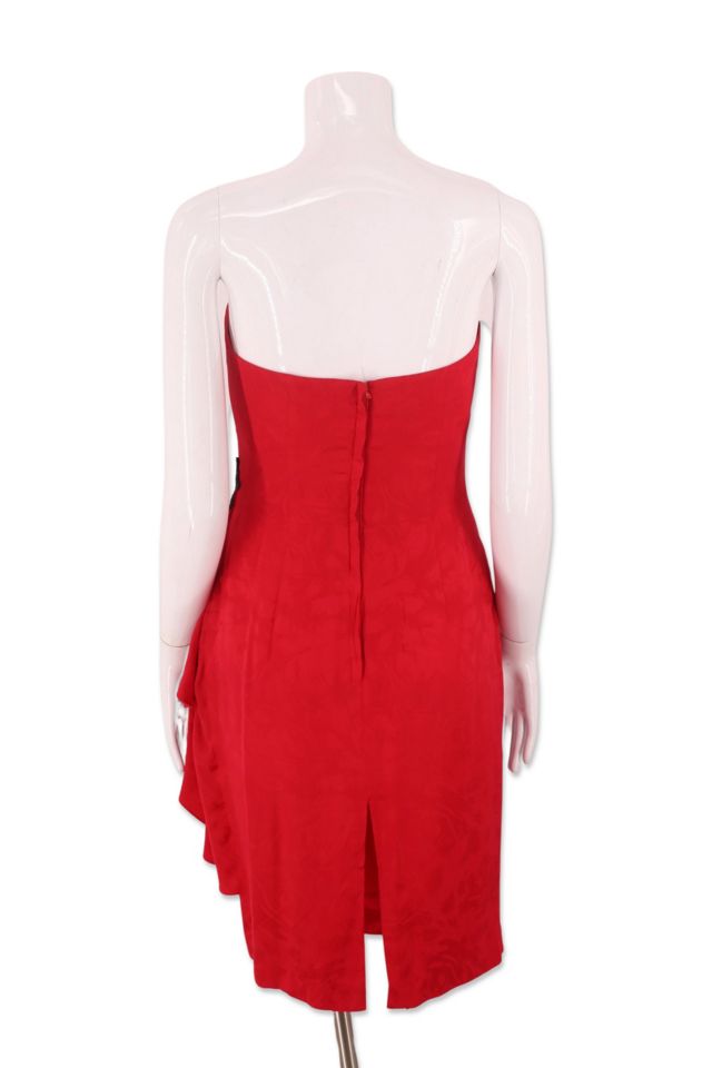 1980s Strapless Silk Cocktail Dress Selected By Ritual Vintage #2
