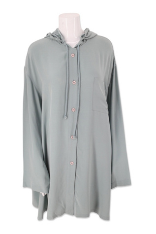 1990s DKNY Super Oversized Hooded Blouse Selected By Ritual Vintage