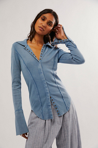 Dropping Tears Shirting by We The Free at Free People in Mountain Spring, Size: Small