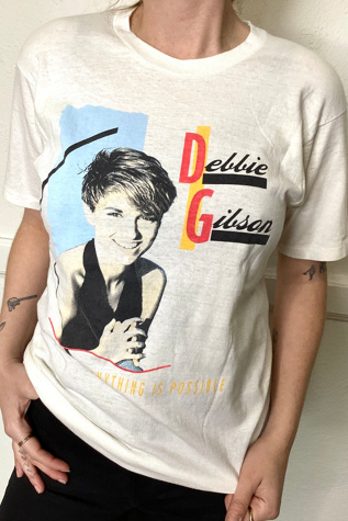 新作揃え 80s/DEBBIE GIBSON/デビーギブソン/Tシャツ/HANES/黒/L T