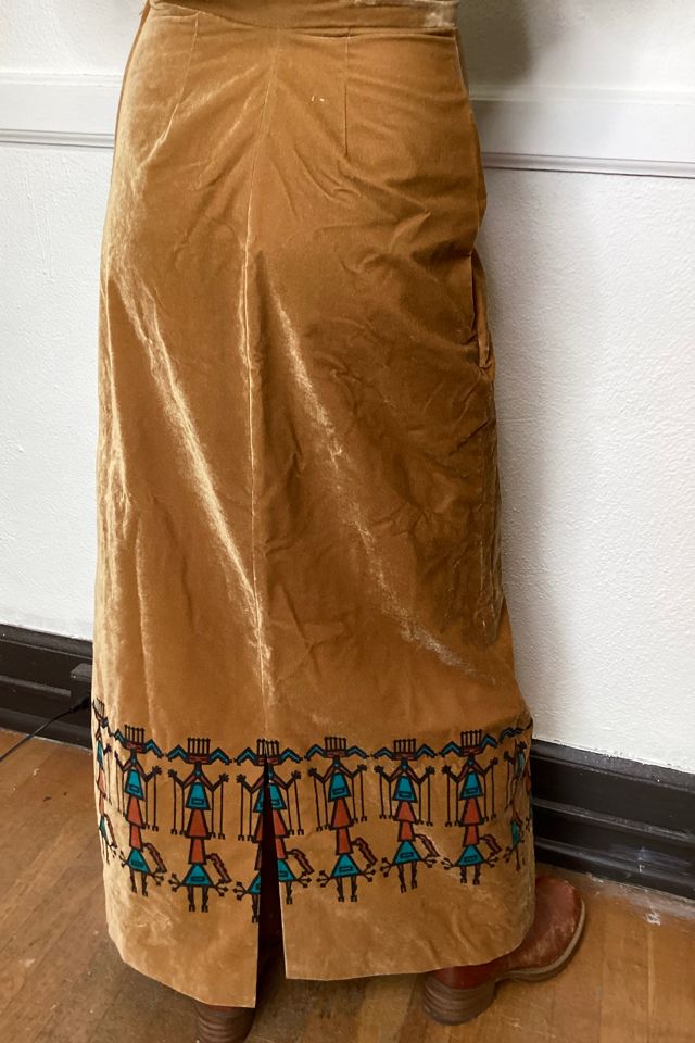 1970s Homemade Velvet Maxi Skirt Selected by Cherry #1