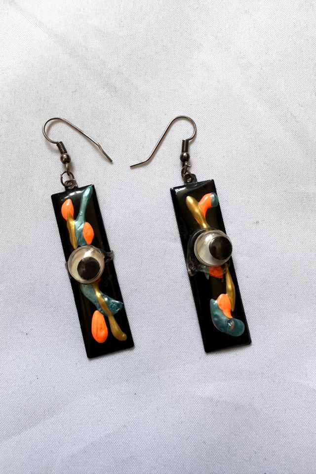 Personalized Googly Eye Enamel and Silver Earrings Selected by Cherry #1