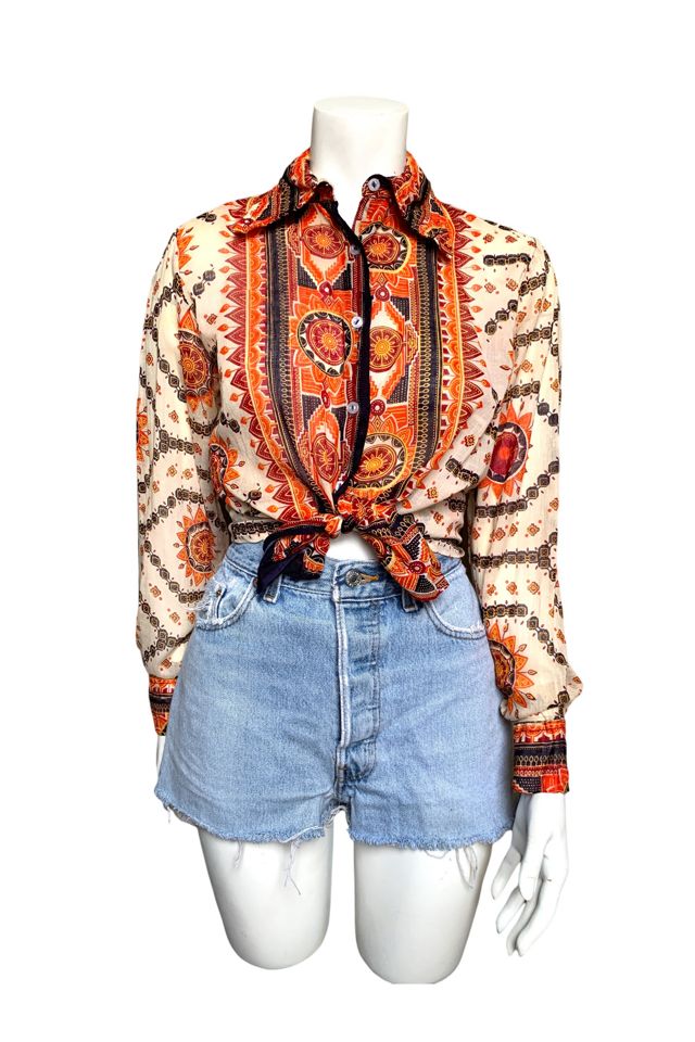 Vintage 1960s Sheer Cotton Gauze Blouse Selected by SharpLilTeeth #1