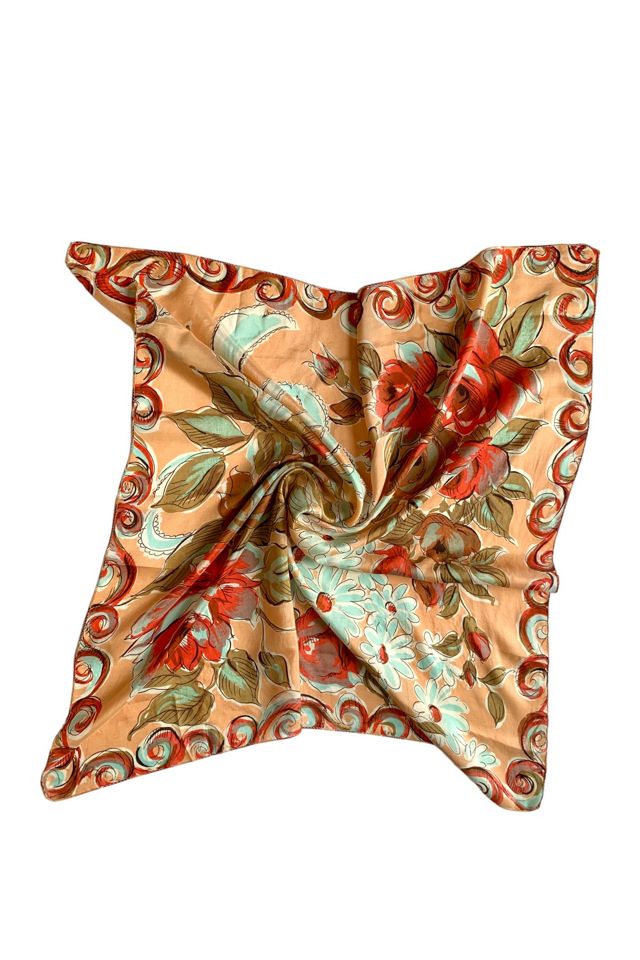 Vintage 1960s Square Silk Scarf Selected by SharpLilTeeth