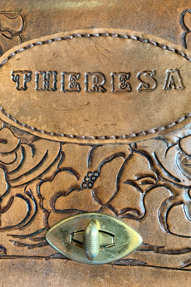 Vintage 1970s Leather Tooled Shoulder Bag Selected by SharpLilTeeth #1