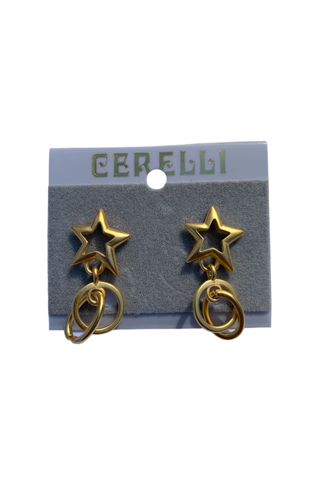 Vintage 1990s Gold Star Drop Earrings Selected by SharpLilTeeth #2