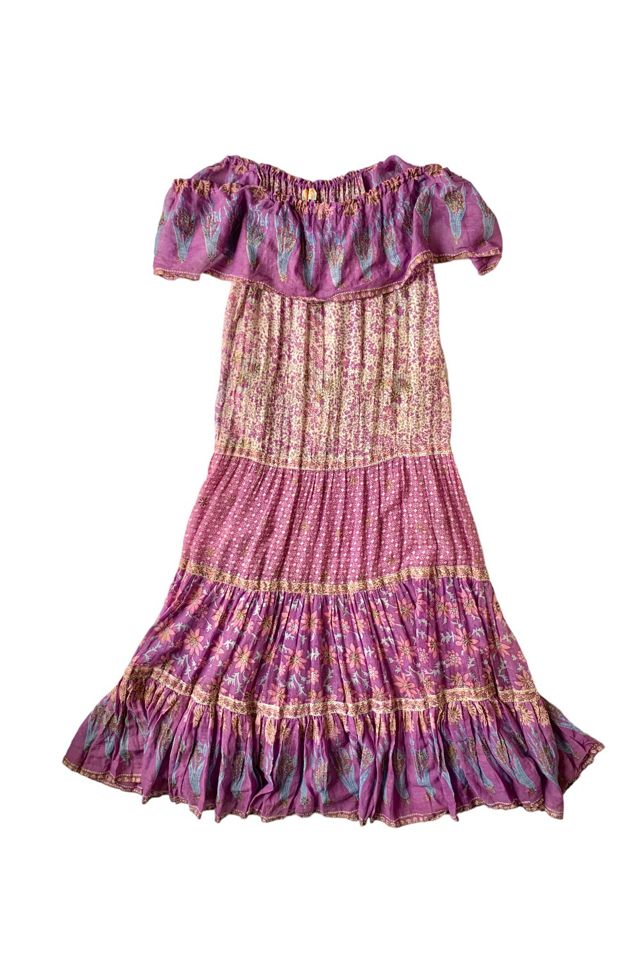 Vintage 1960s Tiered Gauze Block Print Maxi Dress Selected by SharpLilTeeth  | Free People