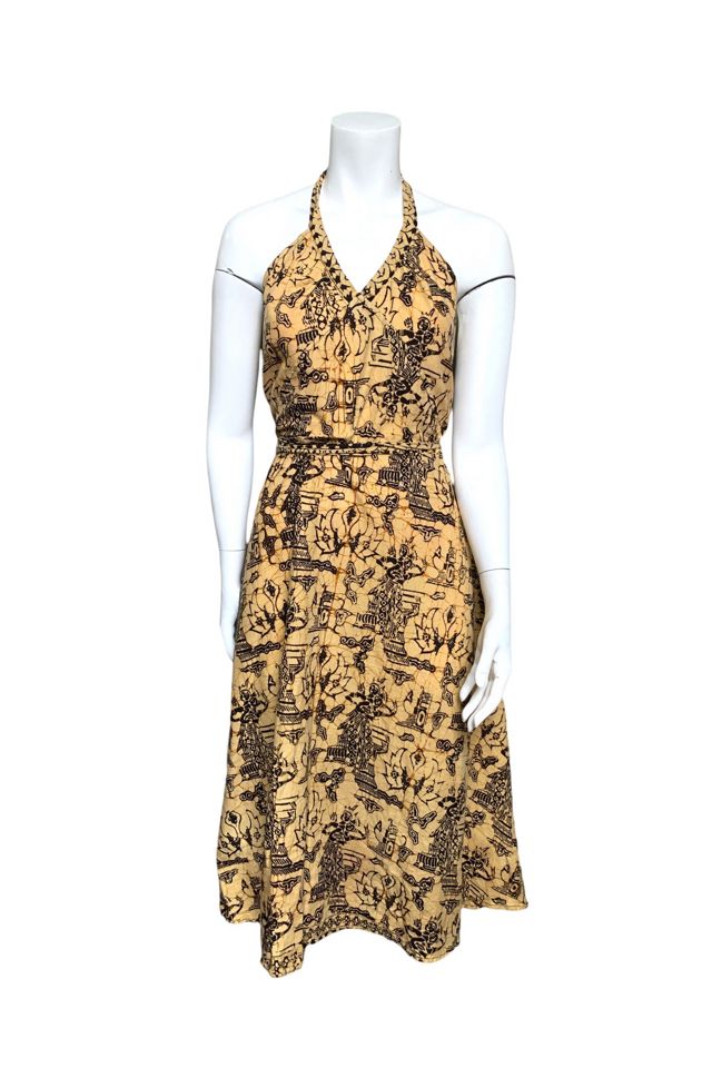 Vintage 1970s Tie Neck Halter Dress Selected by SharpLilTeeth #1