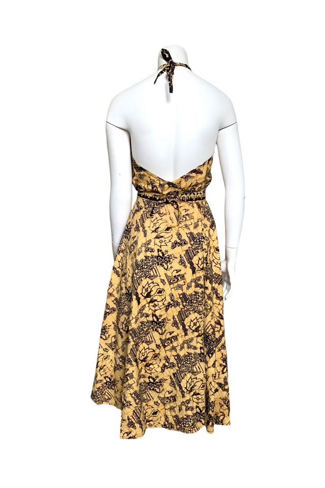 TreatÜrself special Vintage dress Vintage 1970s Tie Neck Halter Dress Selected by