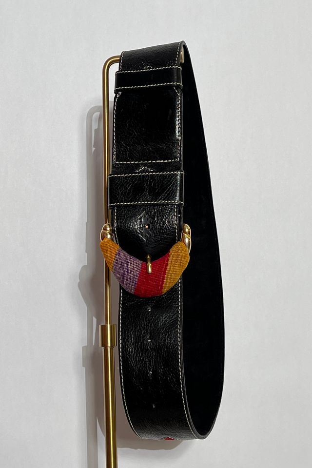 Vintage Kilim Belt Medium Size Kilim Leather Belt Unique 
