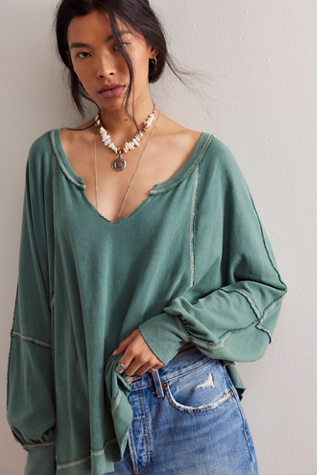 Wish I Knew Tee at Free People in Rain Forest, Size: Medium