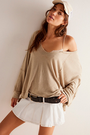 Wish I Knew Tee at Free People in Army Stone, Size: Medium