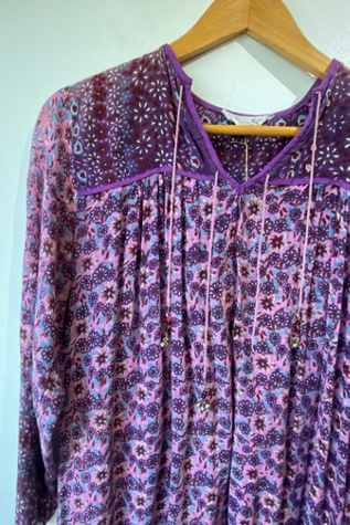 Vintage Chikan House Block Print Dress Selected by The Curatorial Dept.