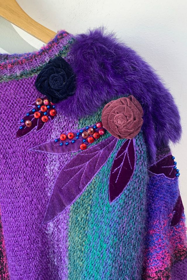 Purple Sweater Clip, Gold Tone Sweater Clip, Vintage … - Gem