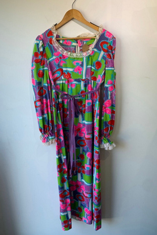 Vintage Abstract Floral Pattern Dress Selected by The Curatorial Dept.